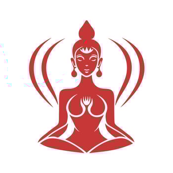 Graceful yoga woman meditating in lotus pose. Minimalist vector illustration. Good for yoga studio, fitness center, apparel, and wellness branding.