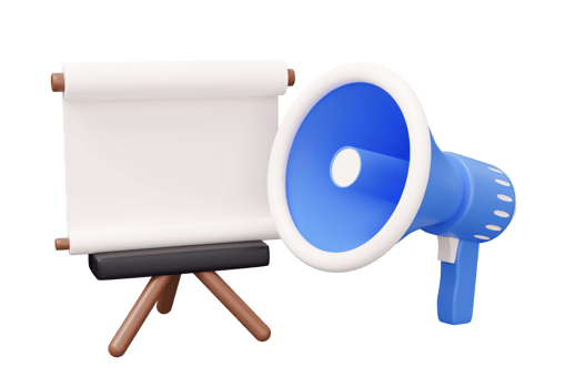 presentation board megaphone speaker 3d png