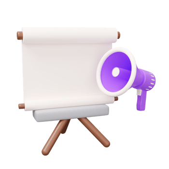 presentation board megaphone 3d png