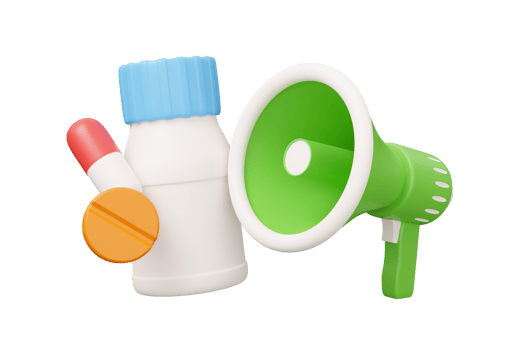 tablet bottle megaphone 3d png