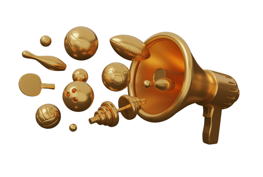 sport equipment megaphone gold 3d png