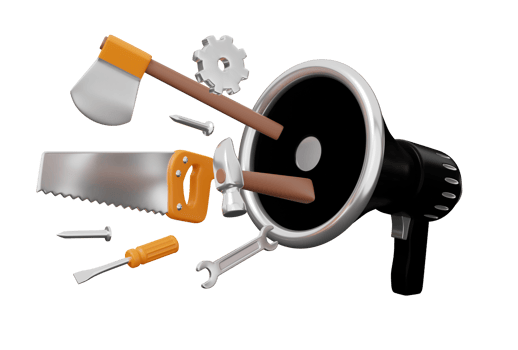 construction tools megaphone 3d png