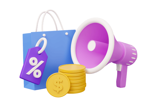 shopping sale megaphone 3d png