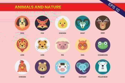 Set of 15 web icons. Pet shop, types of pets. vector