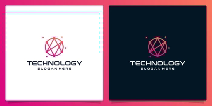 Creative logo initial letter O abstract with technology style and gradient color. Premium vector