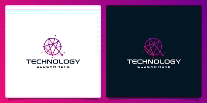 Creative logo initial letter Q abstract with technology style and gradient color. Premium vector