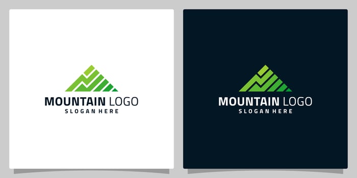 Creative mountain logo with symbol for modern marketing, analytic, investment logo graphic design vector illustration. Symbol, icon, creative
