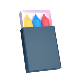 3D Crayon for School and Education Concept. Object on a transparent background png