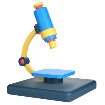 3D Microscope for School and Education Concept. Object on a transparent background png