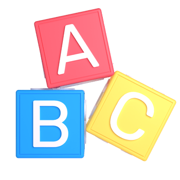 3D Alphabet Block for School and Education Concept. Object on a transparent background png