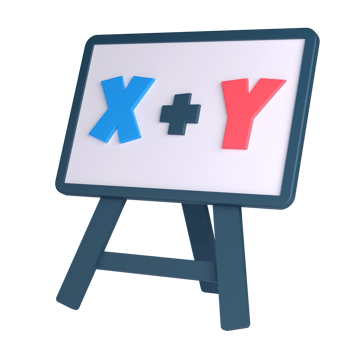 3D Study Board for School and Education Concept. Object on a transparent background png
