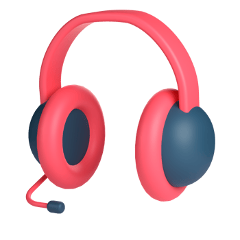 3D Headphone for School and Education Concept. Object on a transparent background png