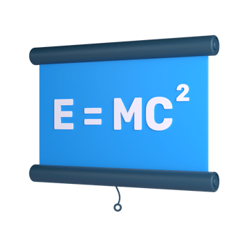 3D Roll Up Board for School and Education Concept. Object on a transparent background png