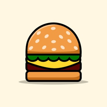 burger illustration. burger cartoon. illustration for children's book. vector