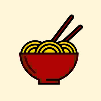 noodle illustration. noodle cartoon. illustration for children's book. vector