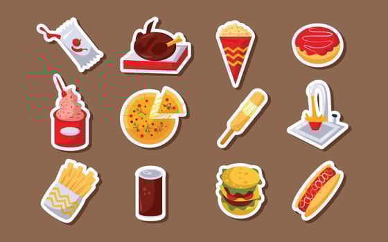 Junk Food Sticker vector