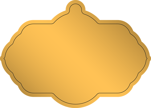 gold label banner ribbon with luxury badge vintage sticker isolated and decorative border icon for frame, Festive award on transparent background png