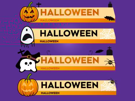 Lower third vector design with Halloween overlay strip text video. News Lower Thirds Pack Template. Vector illustration.
