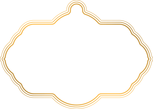 golden color frame ornament on transparent background png