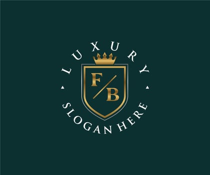 Initial FB Letter Royal Luxury Logo template in vector art for Restaurant, Royalty, Boutique, Cafe, Hotel, Heraldic, Jewelry, Fashion and other vector illustration.