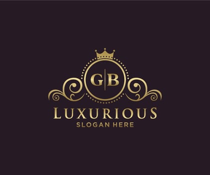 Initial GB Letter Royal Luxury Logo template in vector art for Restaurant, Royalty, Boutique, Cafe, Hotel, Heraldic, Jewelry, Fashion and other vector illustration.