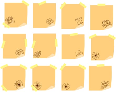 Sticky paper note vector
