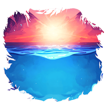 sea underworld with sun light png