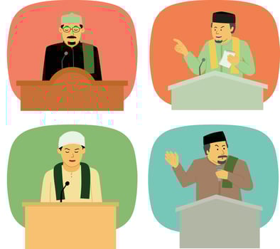 face of moslem preacher vector