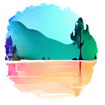 mountain landscape watercolor png