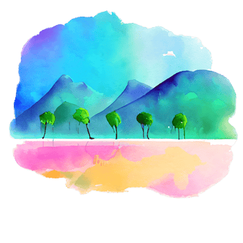 mountain landscape watercolor png