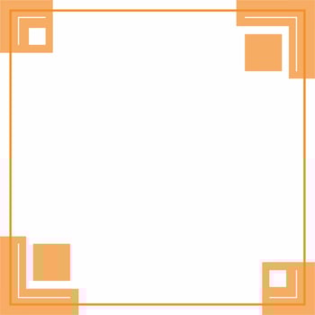 Orange pixel banner or frame. Mosaic background design for business card, social media, website header. vector