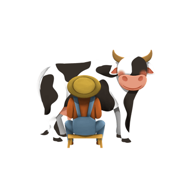 Farmer Milking Cow png