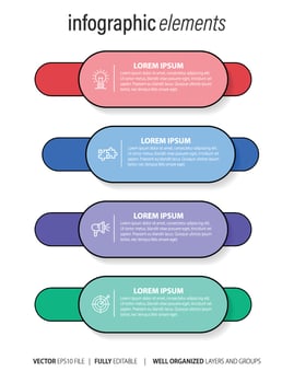 Infographics design vector and marketing icons can be used for workflow layout, diagram, annual report, web design. Business concept with 4 options, steps or processes.