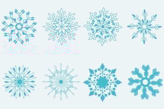 Snowflakes vector collection. Winter Snowflake Pattern, Christmas snowfall, backdrop winter snowflake illustration.