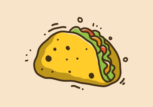 Hand drawing design of mexican food tacos vector