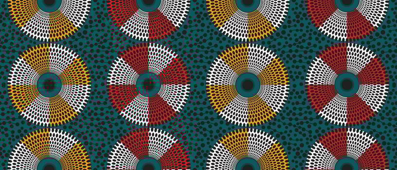 African ethnic traditional green pattern. seamless beautiful Kitenge, chitenge,Ankara style. fashion design in colorful. Geometric circle abstract motif. Floral Ankara prints, African wax prints vector