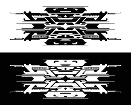 Science Fiction futuristic sci-fi element poster clip art hi tech template cyberpunk interface strips editable vector