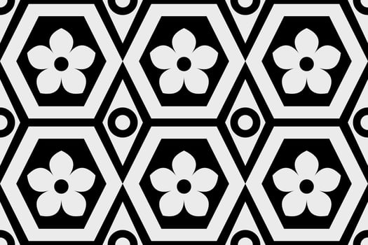 Black and white geometric ethnic seamless pattern design for wallpaper, background, fabric, curtain, carpet, clothing, and wrapping. vector