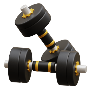 Dumbbell 3d gym fitness icon png