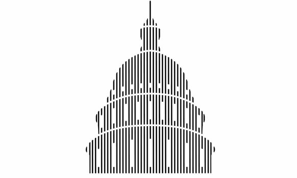 striped Capitol building icon isolated on white background vector