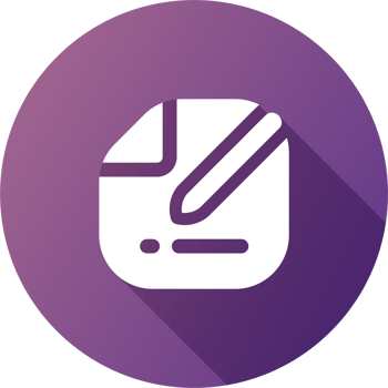 Edit icon in flat design style. Register signs illustration. png