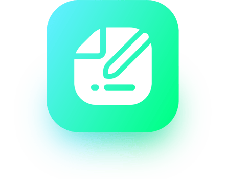 Edit icon in square gradient colors. Register signs illustration. png