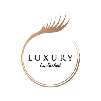 Beautiful and luxurious and modern woman's eyelashes and eyebrows logo design. Logo for business, beauty salon, makeup, eyelash shop. vector