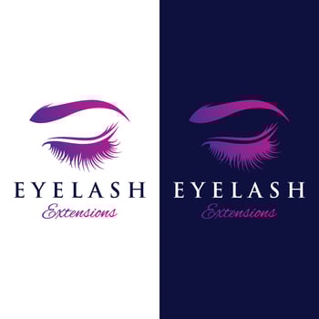 Beautiful and luxurious and modern woman's eyelashes and eyebrows logo design. Logo for business, beauty salon, makeup, eyelash shop. vector