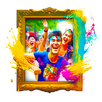 color splash frame PNG transparent