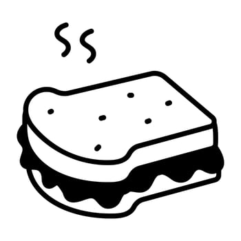 Trendy Hot Sandwich vector