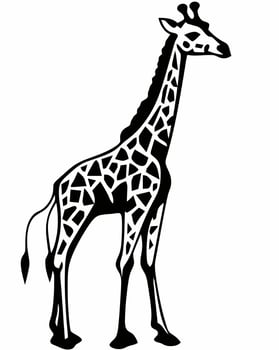 Black and White Giraffe vector