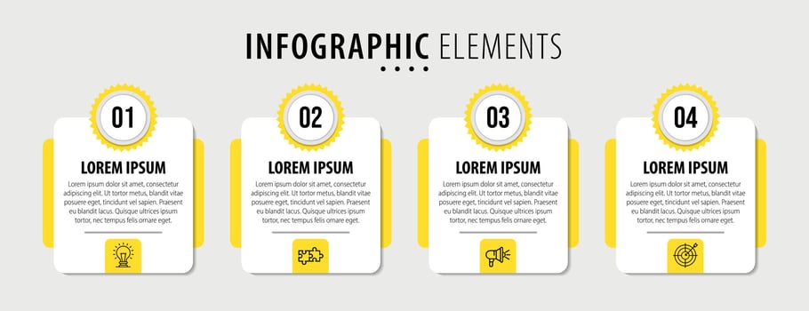 Vector infographic design template with 4 options or steps