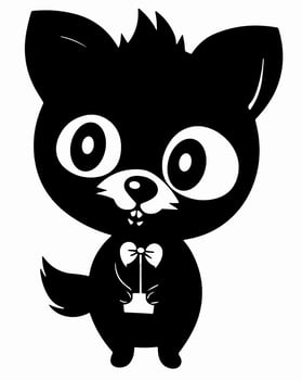 Baby Black Fox vector