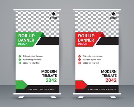 Roll up banner template  and travel banner design  free vector